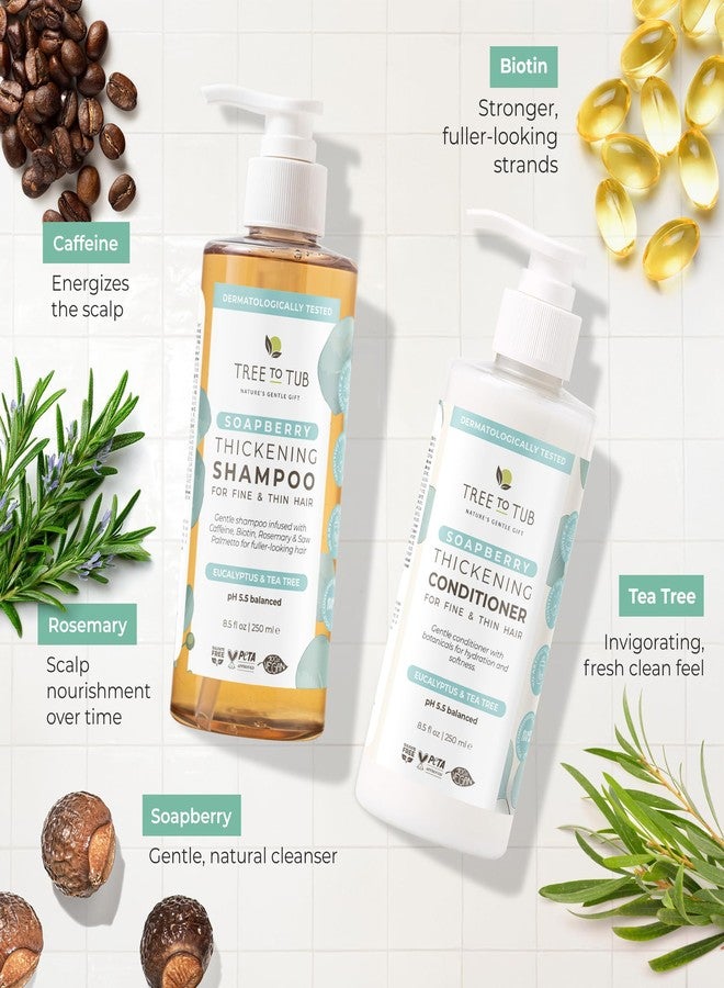 تري تو تيوب مجموعة شامبو وبلسم تري تو توب لتكثيف الشعر بالبيوتين - كافيين منشط لشعر أكثر كثافة، شامبو وبلسم مكثف للشعر للنساء والرجال، خالٍ من الكبريتات مع زيت الأرغان العضوي الطبيعي من ثمرة الصابون - Image 5